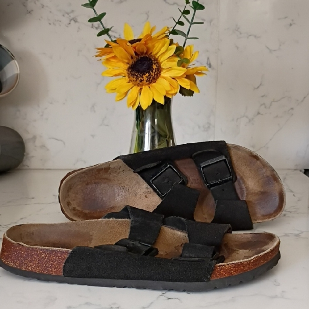 BETULA BY BIRKENSTOCK SUEDE SANDALS